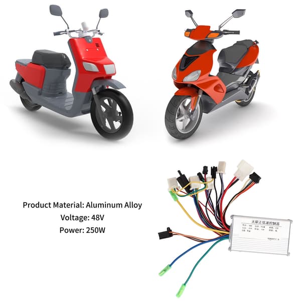 Børsteløs controller til elcykler, 48V, 250W, aluminiumslegering, til cykler og el-løbehjul.