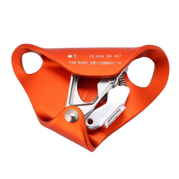 Kraftig klätterascender med högelastisk fjäder för 8-13 mm rep - Orange