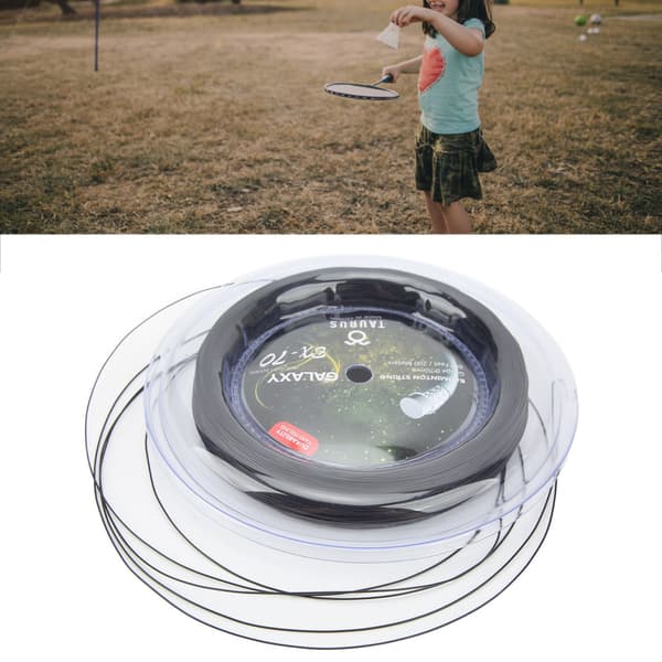 POWERTI BX70 Högelastisk Nylon Badmintonsträng 0,7 mm 200 m Svart för Racketar