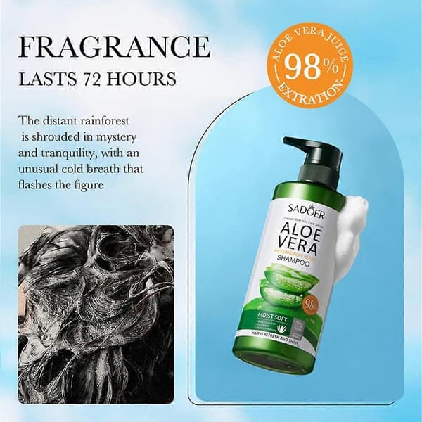 Aloe vera hilseenestoshampoo, hilseenestokorjaava shampoo, hilseenestoshampoo