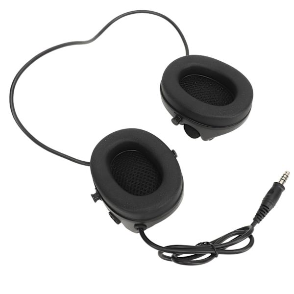 Sort headset til skydning med justerbar vendbar mikrofon til udendørs aktiviteter