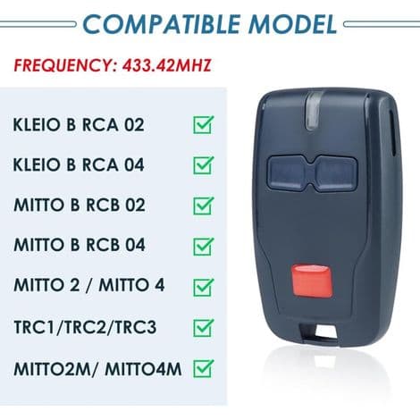 st 433 MHz Garageportfjärrkontroll för BFT Mitto 2 B RCB Rolling BFT Mitto 2 Kleio Ghibli TRC 2