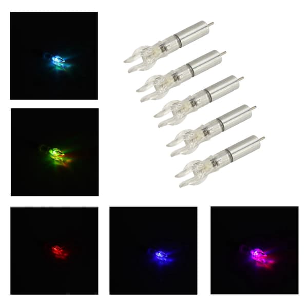 5 STK LED-belyste pilespidser med batteri, plastik, til 6,2 mm indvendig diameter, bue- og pilletilbehør