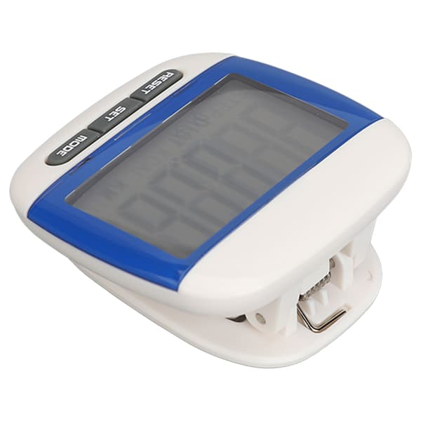 Skritteller for turgåing med stor LCD-skjerm, skritteller, kalorier, avstand, blå klips