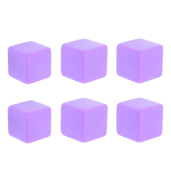 6 STK Tomme Plastterninger DIY Ufærdige Terninger 6 Sider til Undervisning og Fester