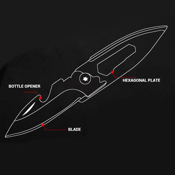 Miniature foldekniv, multifunktionel bærbar nøglering til camping og selvforsvar