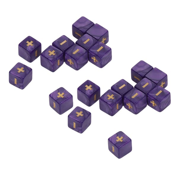 Sæt med 20 16 mm terninger til matematiske operationer, tegn, plus, minus, pædagogisk legetøj til børn, lilla