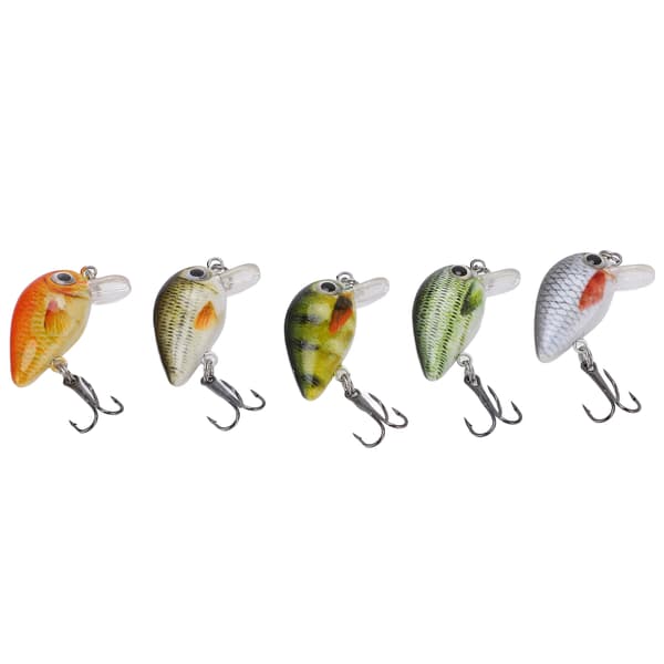 Kit med 5 Mini Crankbait Fiskedrag med Låda, Hårda Drag för Sötvatten och Saltvatten, Typ 3