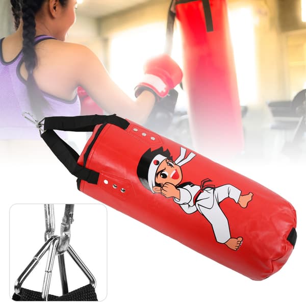 Barns hängande boxningssäck 60cm PU för barn Muay Thai träning röd