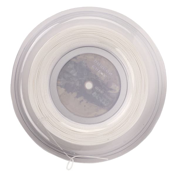 Vit polyester tennissträng 1,25 mm 200 m med dubbelsöm, slagtålig