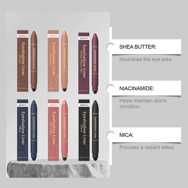 Shadow Liner 2 i 1 Eyeliner Ögonskugga - 2-i-1 Ögonmakeup Eyeliner + Ögonskugga Kladdfri & Vattenresistent