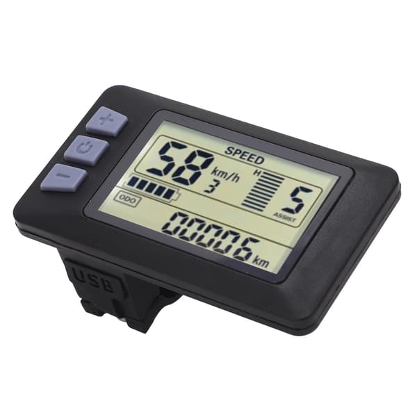 LCD-displaypanel til 24V 36V 48V 60V elcykel med vandtæt 6PIN ledning