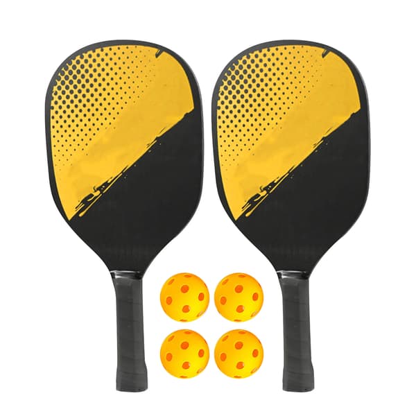 2-Pickleballracketset med bollar och förvaringsväska - Gul