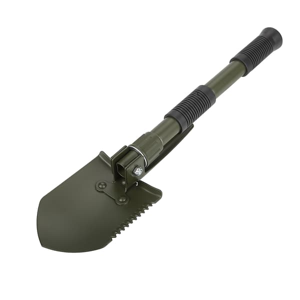 Multifunktionell hopfällbar militär överlevnadsspade för camping och utomhusaktiviteter (militärgrön)
