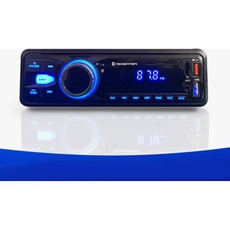 Bluetooth Handsfree Bilradio 5.0, FM-radio, 1 DIN Bilradio för 12V Bilar, Stöder 2 USB/AUX/SD/TF/MP3, Stöder iOS/Android