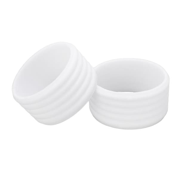 2 stk silikonring for tennisracketgrep, grepfestemiddel, svetteabsorberende, hvit