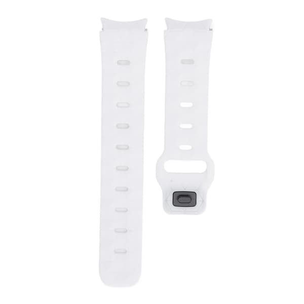 Silikonearmbånd med fodboldtekstur og quick release til Galaxy Watch 6 5 4 Hvid