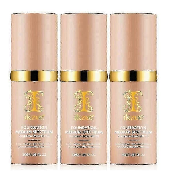 3X 4-i-1 Färgskiftande Foundation, SPF 50+, Mellanfärg
