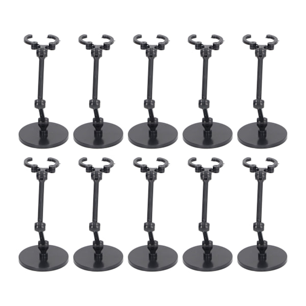 10 Mini Figurstandere til 6-tommer Actionfigur Displaystandere, Sort Plastik