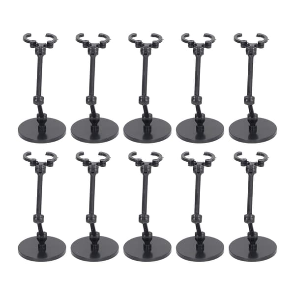10 minifigurställ för 6-tums actionfigurer, svart plast