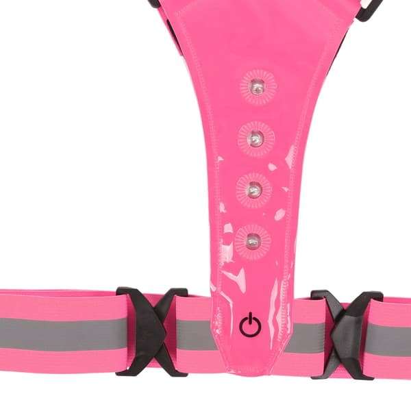 Høy synlighet vanntett pustende LED refleksvest for løping og sykling - Rosa