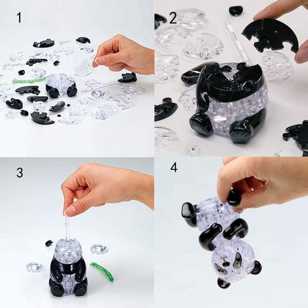 Panda Krystalpuslespil - 3D Gør-det-selv Pædagogisk Legetøjsgave - Legetøjssæt