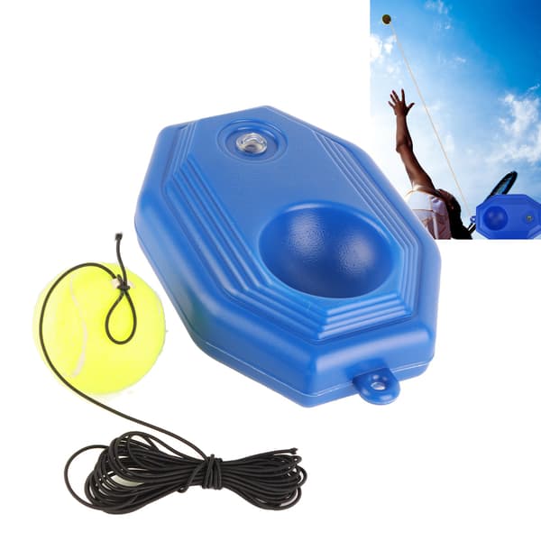 Tennisträningskit med plastbas och elastiskt snöre för individuell träning
