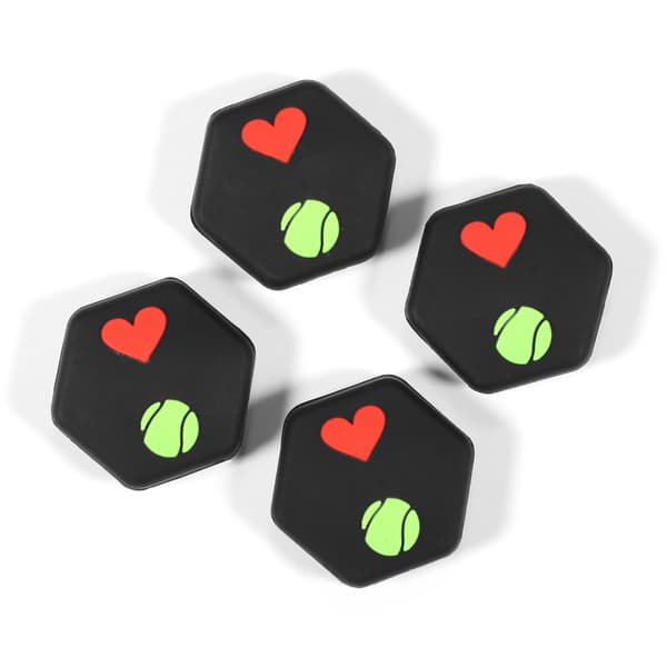 Sæt med 4 vibrationsdæmpere til tennisketchere - Blød silikone med rillet struktur
