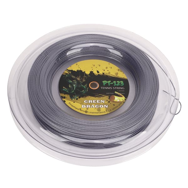 Polyester Tennisracketsträng 1,25 mm med dubbelribbat mönster, hållbar, 200M, silvergrå