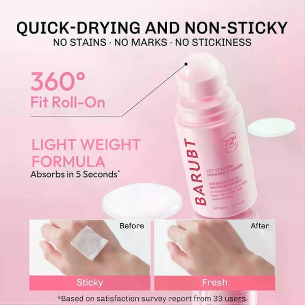 Roll-on antiperspirant deodorant, ger 72 timmars långvarig luktkontroll, innehåller 2% niacinamid.