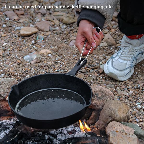 2 stk. mundsprederkrog i rustfrit stål til camping, vandreture og udendørs brug