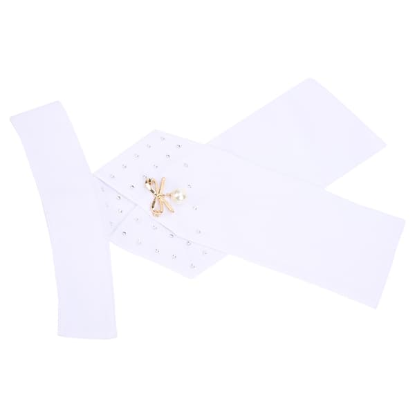 Ride slips med broche, bomuld, voksen, ride tilbehør, hvid, 32x20.5cm