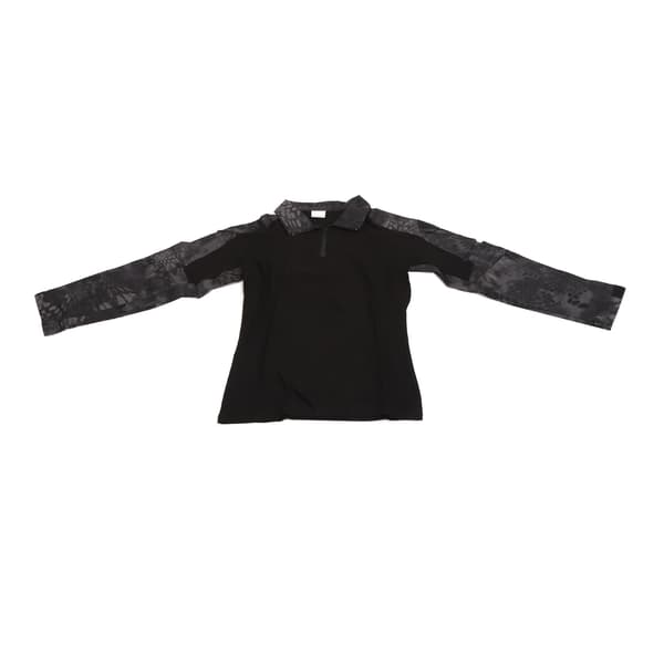 Unisex Långärmad Stridsskjorta med Dragkedja, Armbågsskydd och Axelväskor, XL Pythonmönster, Svart