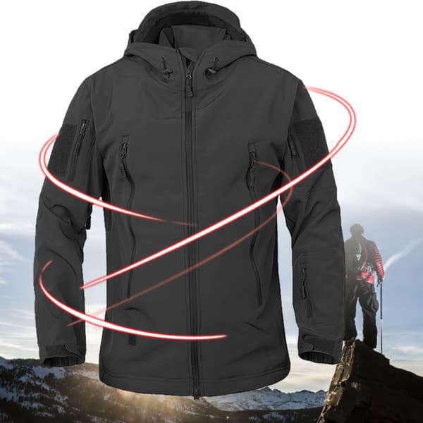 Soft Shell Polyesterjacka för utomhussport, varm, kamouflage, XXXL
