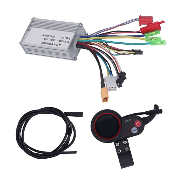 Elcykel Controller Kit 36V 350W med rundt panel og forlængerledning til El-scooter