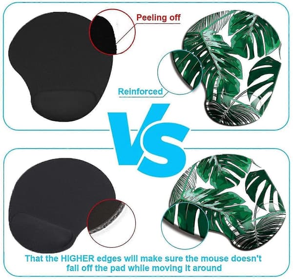 Ergonomisk musematte med håndleddsstøtte og søtt design; har en sklisikker gummibase. Egnet