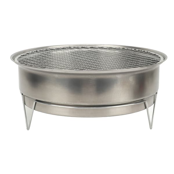 Bærbar rund kullgrill, multifunksjonell, kompakt, for BBQ, piknik, camping