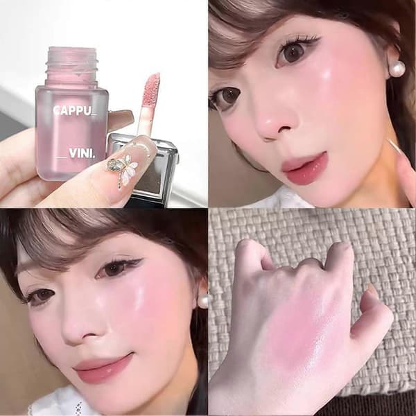 Flydende, mat, langtidsholdbar blush, velegnet til ansigt, læber og øjne.