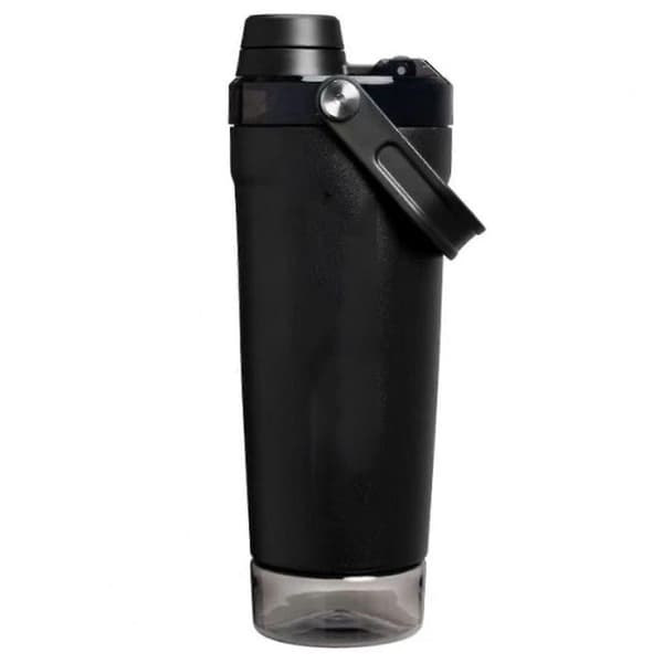 590 ml (20 oz) dobbelt vakuumisoleret proteinpulver shakerkop i rustfrit stål 304 (sort)