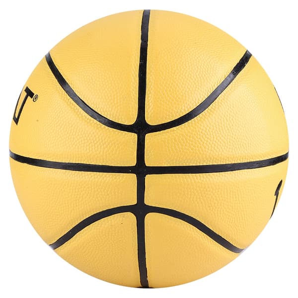 Cool läderbasketboll, hög elasticitet, slitstark, gul