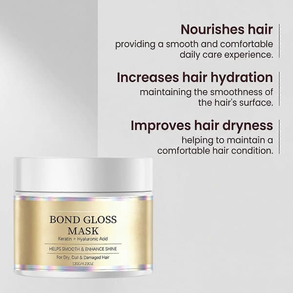Bond Gloss hårmaske, indeholdende keratin og hyaluronsyre.