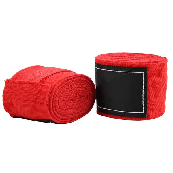 2 stk. håndboksehansker 2,5 m elastisk stoff for Muay Thai MMA Taekwondo (rød)