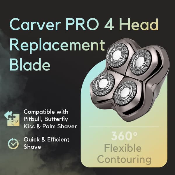 Erstatningshoveder til Pro 4 barbermaskiner, kompatible med Skulls Pitbulls Gold PRO, Silver PRO, Platinum PRO og Floating 4 Heads. 2pcs