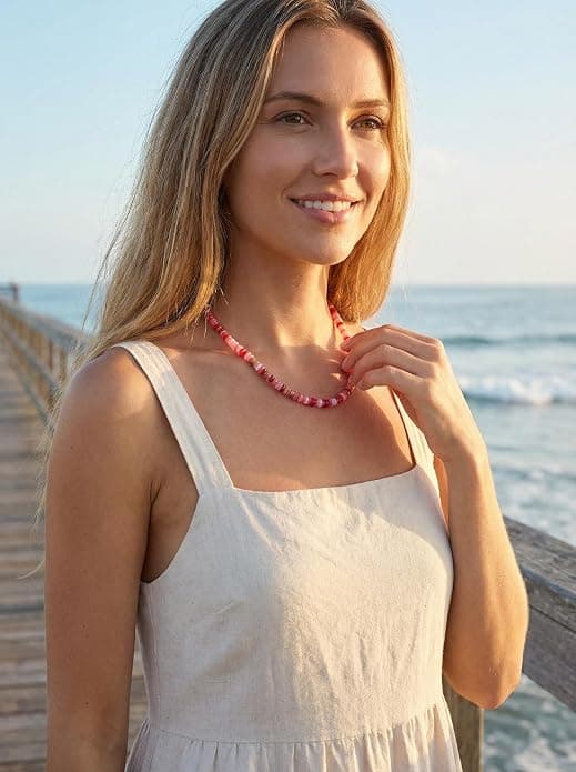 Perlekjede for kvinner, helbredende krystaller, edelstensperler, fargerikt Boho-stein B.