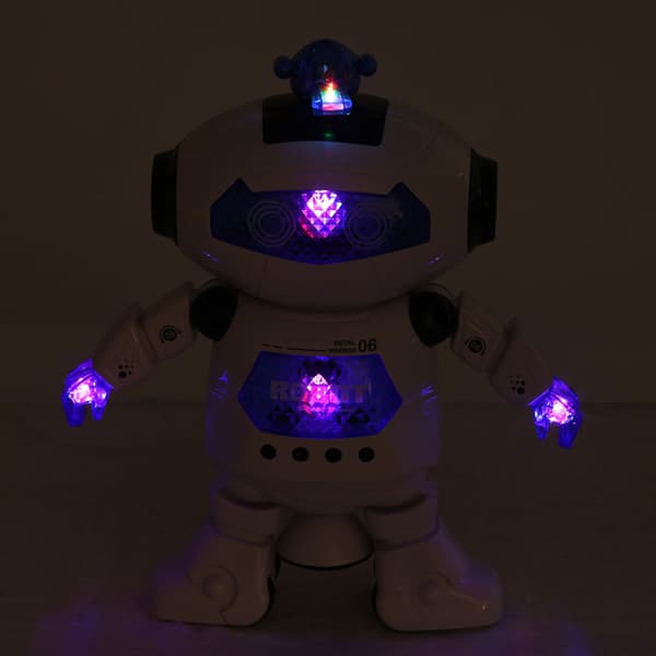 Dansande Humanoid Robotleksak med 360° Roterande Ljus - Present till Barn