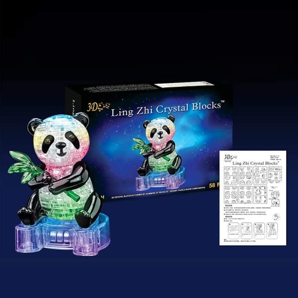 Panda Krystalpuslespil - 3D Gør-det-selv Pædagogisk Legetøjsgave - Legetøjssæt