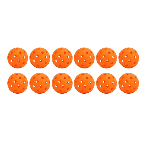 12 st PE Pickleballbollar 74 mm 40 hål Hög elasticitet Utomhus Orange