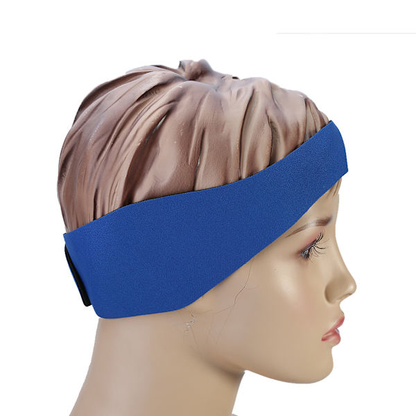 Elastisk neopren pandebånd til svømning, til børn og voksne, blå, medium