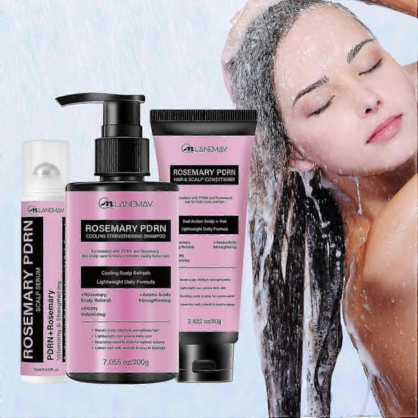 Rosmarin PDRN Hårvård 3-i-1 Set, Oljekontrollerande Stärkande Schampo 200g + Balsam 80g + Ro...
