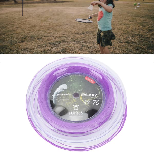 POWERTI BX70 Högelastisk Nylon Badmintonsträng 0,7 mm 200 m Lila för Racketar